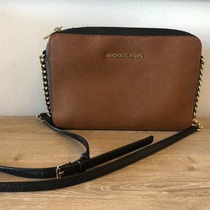 Michael Kors Cognac & Black Crossbody Purse